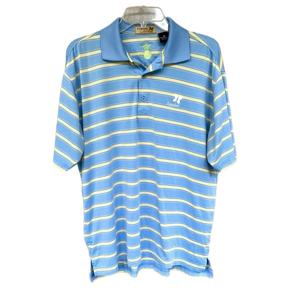 KAPALUA GOLF RESORT  MAUI Kapalua Collections Golf Shirt Striped Blue Med Eco